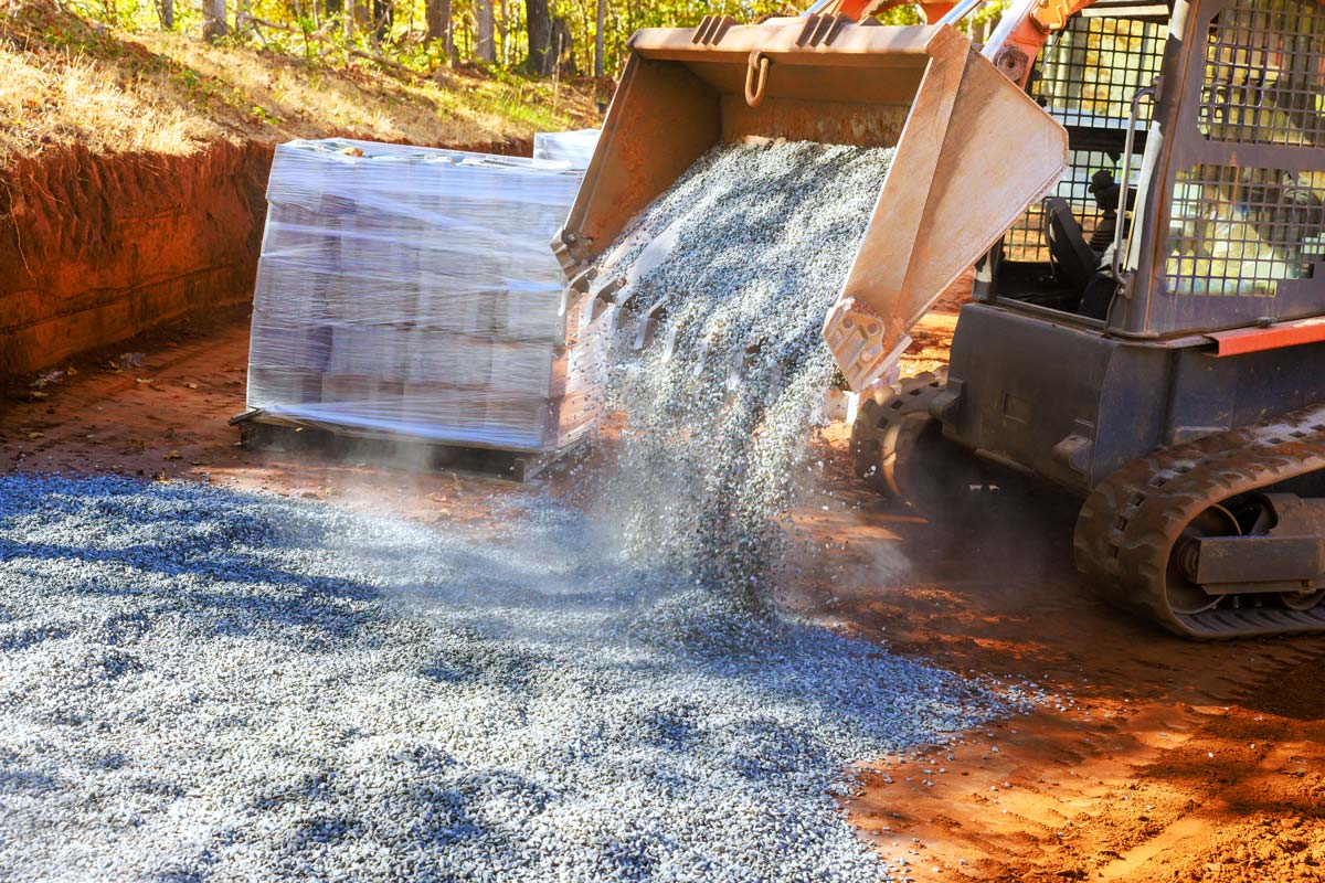 construction site crushed rock